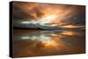 Sunset on the Beach at Bamburgh, Northumberland England UK-Tracey Whitefoot-Stretched Canvas