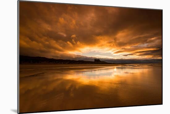 Sunset on the Beach at Bamburgh, Northumberland England UK-Tracey Whitefoot-Mounted Photographic Print