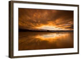 Sunset on the Beach at Bamburgh, Northumberland England UK-Tracey Whitefoot-Framed Photographic Print