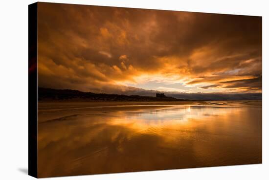 Sunset on the Beach at Bamburgh, Northumberland England UK-Tracey Whitefoot-Stretched Canvas