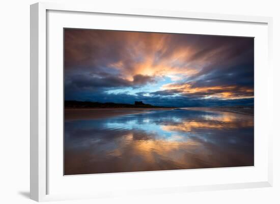 Sunset on the Beach at Bamburgh, Northumberland England UK-Tracey Whitefoot-Framed Photographic Print