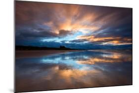 Sunset on the Beach at Bamburgh, Northumberland England UK-Tracey Whitefoot-Mounted Photographic Print