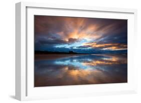 Sunset on the Beach at Bamburgh, Northumberland England UK-Tracey Whitefoot-Framed Photographic Print