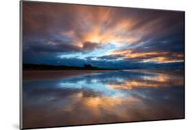 Sunset on the Beach at Bamburgh, Northumberland England UK-Tracey Whitefoot-Mounted Photographic Print