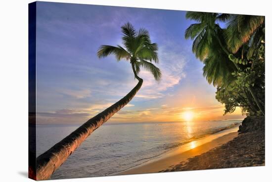 Sunset on the Beach at The Sandpiper Hotel, Holetown, St. James, Barbados, Caribbean-null-Stretched Canvas