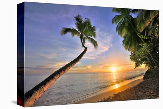 Sunset on the Beach at The Sandpiper Hotel, Holetown, St. James, Barbados, Caribbean-null-Stretched Canvas