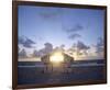 Sunset on the beach, Sylt, Schleswig-Holstein, Germany-null-Framed Premium Giclee Print