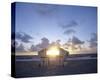 Sunset on the beach, Sylt, Schleswig-Holstein, Germany-null-Stretched Canvas