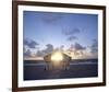 Sunset on the beach, Sylt, Schleswig-Holstein, Germany-null-Framed Art Print