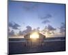 Sunset on the beach, Sylt, Schleswig-Holstein, Germany-null-Mounted Art Print