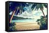 Sunset on the Beach Takamaka, Mahe Island, Seychelles-Iakov Kalinin-Framed Stretched Canvas