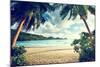 Sunset on the Beach Takamaka, Mahe Island, Seychelles-Iakov Kalinin-Mounted Photographic Print