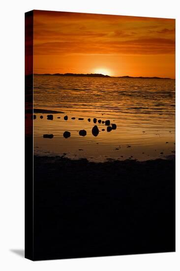 Sunset on the Beach-dilsiz-Stretched Canvas