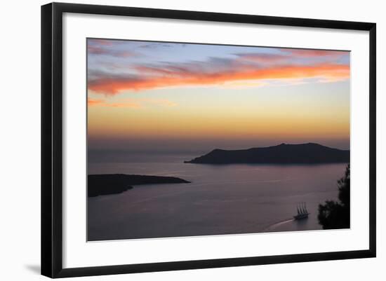 Sunset on the Caldeira of Santorini, Greece-Françoise Gaujour-Framed Photographic Print