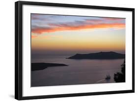 Sunset on the Caldeira of Santorini, Greece-Françoise Gaujour-Framed Photographic Print