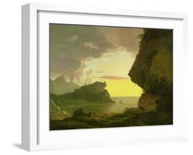 Sunset on the Coast Near Naples, circa 1785-90-Joseph Wright of Derby-Framed Giclee Print