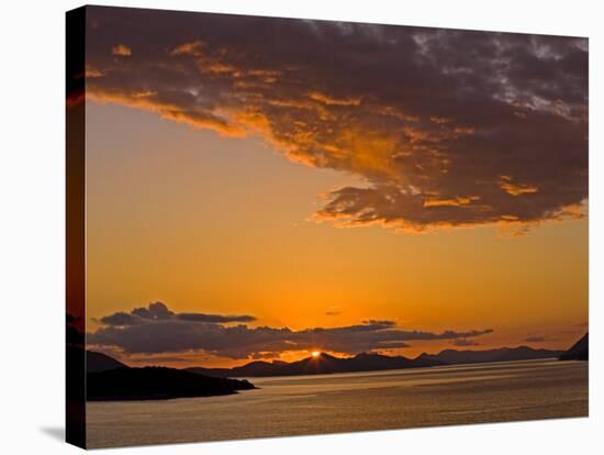 Sunset on the Dalmatian Coast, Dubrovnik Area, Dalmatia, Croatia, Europe-Richard Cummins-Stretched Canvas