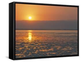 Sunset on the Dead Sea, Jordan, Middle East-Alison Wright-Framed Stretched Canvas