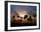 Sunset on the Edge of the Ntwetwe Saltpan Where Moklowane or African Fan Palms Grow in Profusion-Nigel Pavitt-Framed Photographic Print