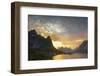 Sunset on the Fishing Village Surrounded by Rocky Peaks and Sea, Reine, Nordland County-Roberto Moiola-Framed Photographic Print