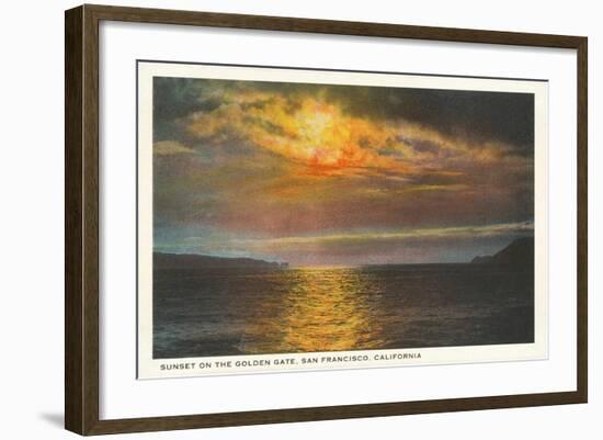 Sunset on the Golden Gate, San Francisco, California-null-Framed Art Print