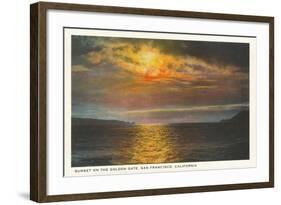 Sunset on the Golden Gate, San Francisco, California-null-Framed Art Print