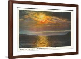 Sunset on the Golden Gate, San Francisco, California-null-Framed Art Print