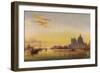 Sunset on the Lagoon of Venice, Church of Isola Di San Giorgio in Alga in the Distance-Edward William Cooke-Framed Premium Giclee Print