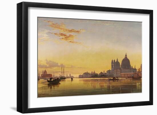 Sunset on the Lagoon of Venice, Church of Isola Di San Giorgio in Alga in the Distance-Edward William Cooke-Framed Premium Giclee Print