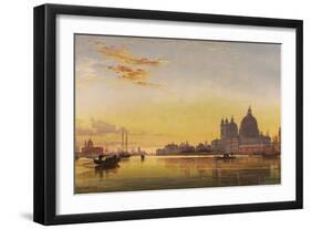 Sunset on the Lagoon of Venice, Church of Isola Di San Giorgio in Alga in the Distance-Edward William Cooke-Framed Premium Giclee Print