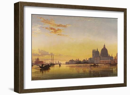 Sunset on the Lagoon of Venice, Church of Isola Di San Giorgio in Alga in the Distance-Edward William Cooke-Framed Giclee Print