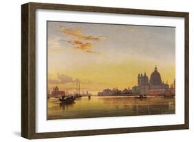 Sunset on the Lagoon of Venice, Church of Isola Di San Giorgio in Alga in the Distance-Edward William Cooke-Framed Giclee Print