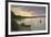 Sunset on the Lake, Canoes-null-Framed Premium Giclee Print