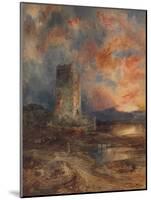 Sunset on the Moor, 1880 (Watercolour on Paper)-Thomas Moran-Mounted Giclee Print