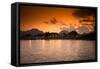 Sunset on the Nam Song River in Vang Vieng, Laos-Micah Wright-Framed Stretched Canvas