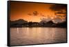 Sunset on the Nam Song River in Vang Vieng, Laos-Micah Wright-Framed Stretched Canvas