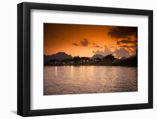 Sunset on the Nam Song River in Vang Vieng, Laos-Micah Wright-Framed Photographic Print