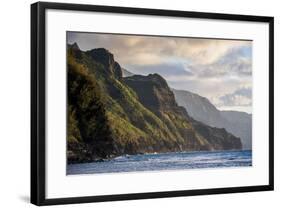 Sunset on the Napali Coast, Kauai, Hawaii, United States of America, Pacific-Michael Runkel-Framed Photographic Print