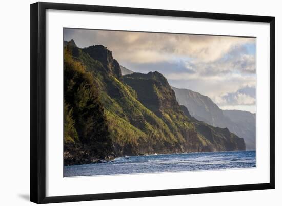 Sunset on the Napali Coast, Kauai, Hawaii, United States of America, Pacific-Michael Runkel-Framed Photographic Print