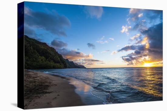 Sunset on the Napali Coast, Kauai, Hawaii,United States of America, Pacific-Michael Runkel-Stretched Canvas