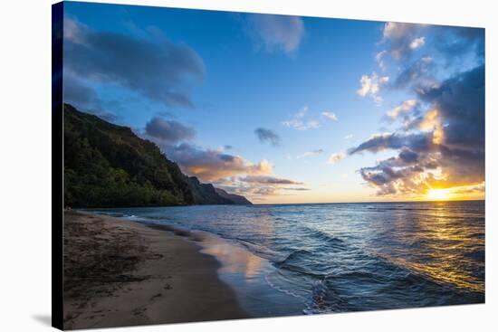 Sunset on the Napali Coast, Kauai, Hawaii,United States of America, Pacific-Michael Runkel-Stretched Canvas