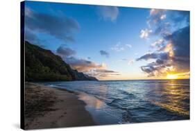 Sunset on the Napali Coast, Kauai, Hawaii,United States of America, Pacific-Michael Runkel-Stretched Canvas