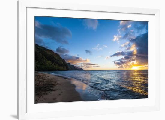 Sunset on the Napali Coast, Kauai, Hawaii,United States of America, Pacific-Michael Runkel-Framed Photographic Print