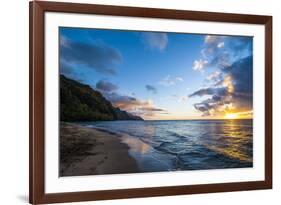 Sunset on the Napali Coast, Kauai, Hawaii,United States of America, Pacific-Michael Runkel-Framed Photographic Print