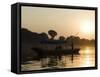 Sunset on the Narmada River, Maheshwar, Madhya Pradesh State, India-R H Productions-Framed Stretched Canvas