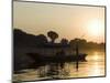 Sunset on the Narmada River, Maheshwar, Madhya Pradesh State, India-R H Productions-Mounted Photographic Print