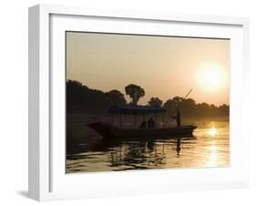 Sunset on the Narmada River, Maheshwar, Madhya Pradesh State, India-R H Productions-Framed Photographic Print