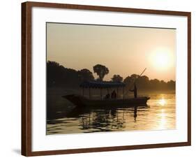 Sunset on the Narmada River, Maheshwar, Madhya Pradesh State, India-R H Productions-Framed Photographic Print