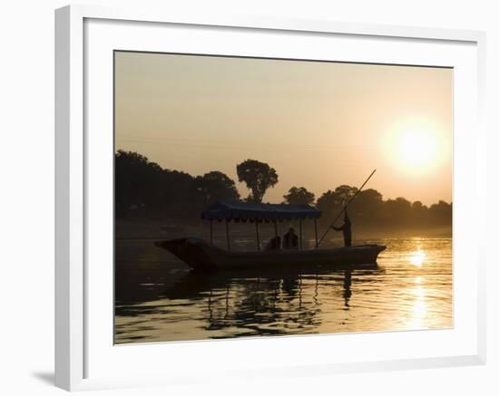 Sunset on the Narmada River, Maheshwar, Madhya Pradesh State, India-R H Productions-Framed Photographic Print