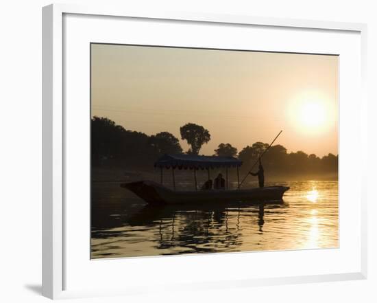 Sunset on the Narmada River, Maheshwar, Madhya Pradesh State, India-R H Productions-Framed Photographic Print